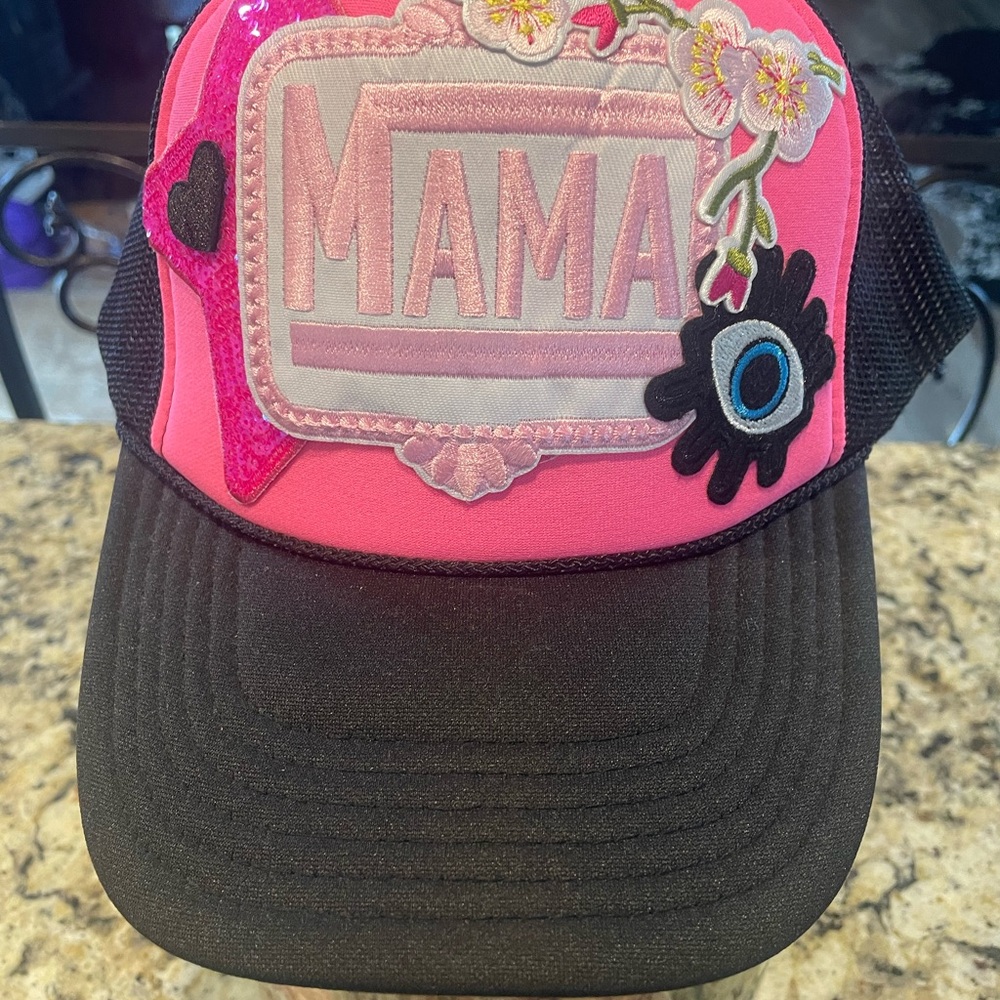 Pink and Black women cap